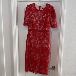 Lulu's Scarlet Lace Midi Dress